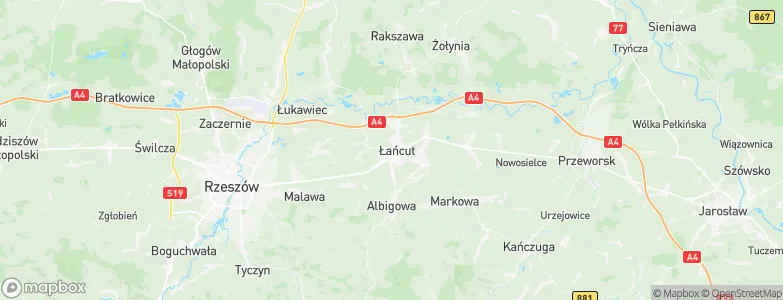 Łańcut, Poland Map