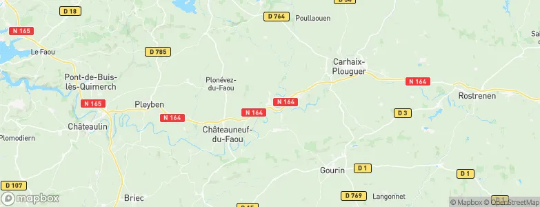Landeleau, France Map