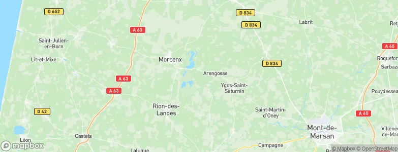 Landes, France Map