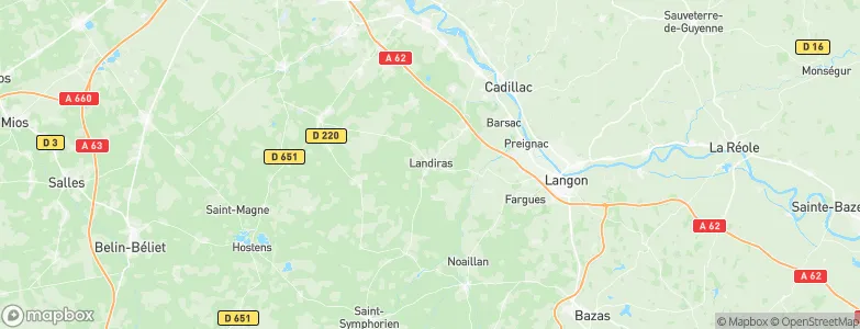 Landiras, France Map