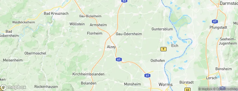 Landkreis Alzey-Worms, Germany Map