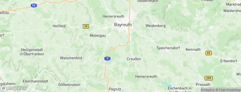 Landkreis Bayreuth, Germany Map