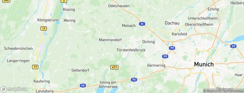 Landkreis Fürstenfeldbruck, Germany Map