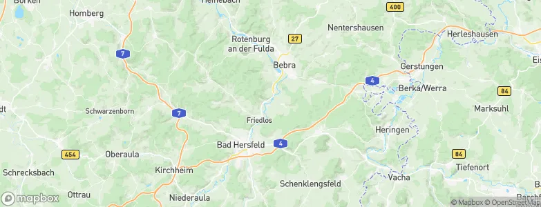 Landkreis Hersfeld-Rotenburg, Germany Map