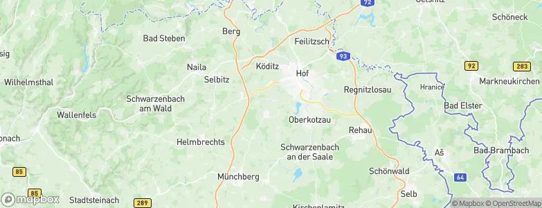 Landkreis Hof, Germany Map