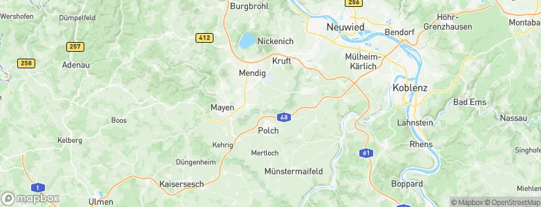 Landkreis Mayen-Koblenz, Germany Map