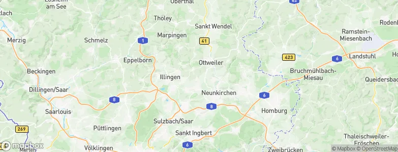Landkreis Neunkirchen, Germany Map