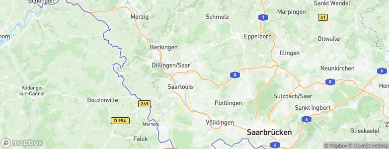 Landkreis Saarlouis, Germany Map
