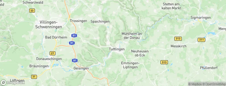 Landkreis Tuttlingen, Germany Map