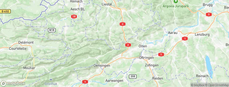 Langenbruck, Switzerland Map