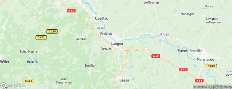 Langon, France Map
