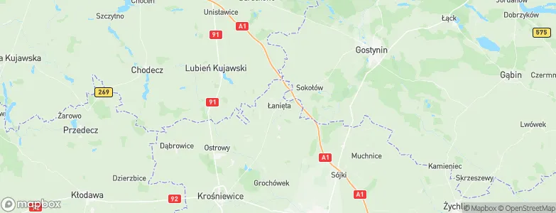 Łanięta, Poland Map