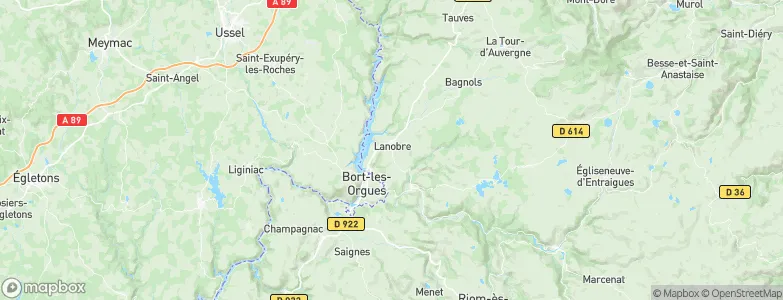 Lanobre, France Map