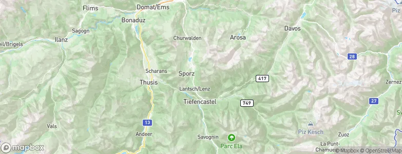 Lantsch/Lenz, Switzerland Map