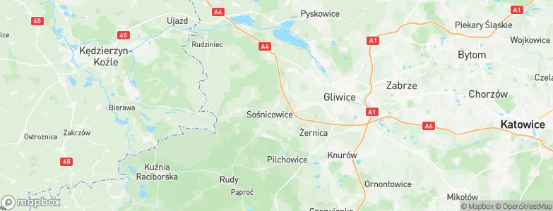 Łany Wielkie, Poland Map