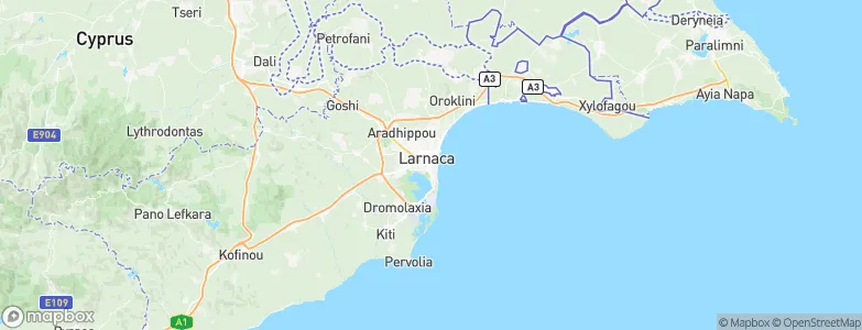 Larnaca, Cyprus Map