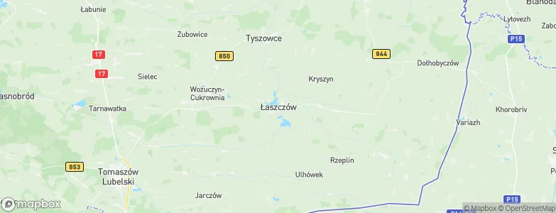 Łaszczów, Poland Map