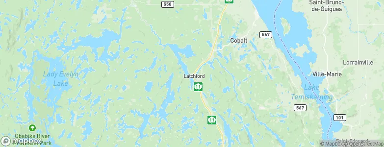 Latchford, Canada Map