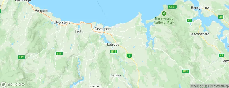 Latrobe, Australia Map