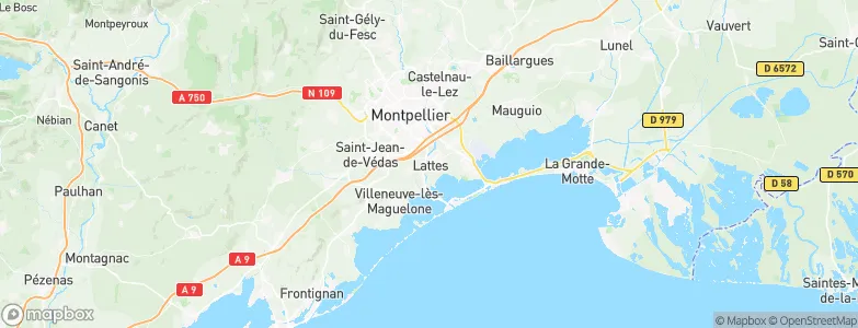 Lattes, France Map