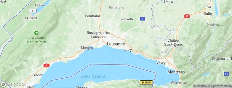Lausanne District, Switzerland Map