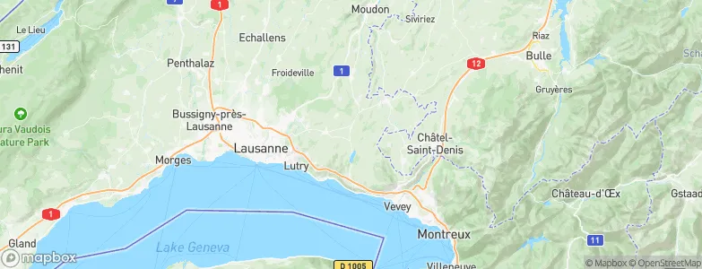Lavaux-Oron District, Switzerland Map