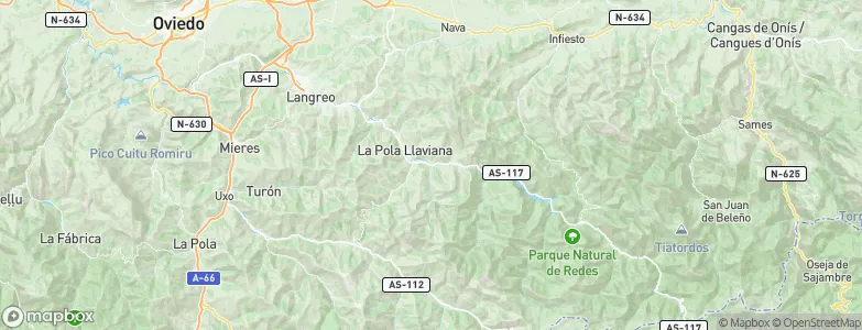 Laviana, Spain Map