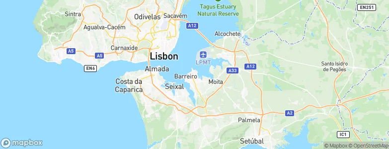 Lavradio, Portugal Map