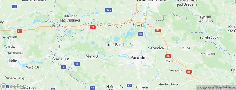 Lázně Bohdaneč, Czechia Map