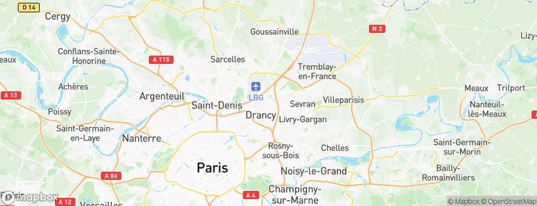 Le Blanc-Mesnil, France Map