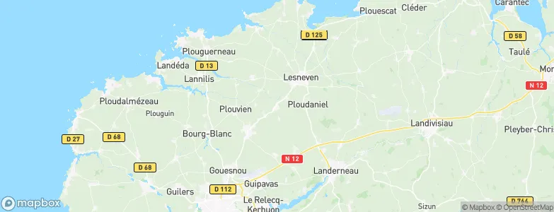 Le Drennec, France Map