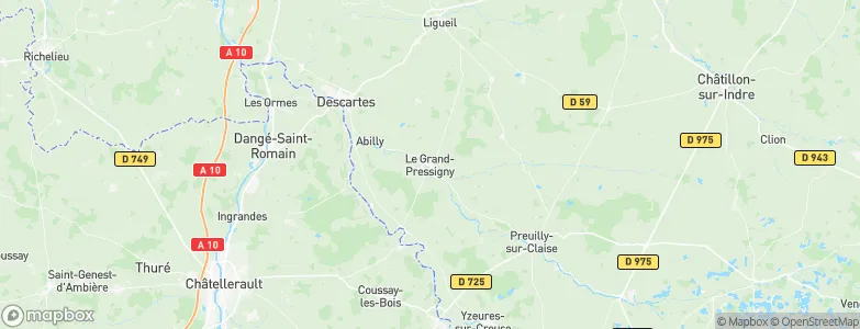 Le Grand-Pressigny, France Map