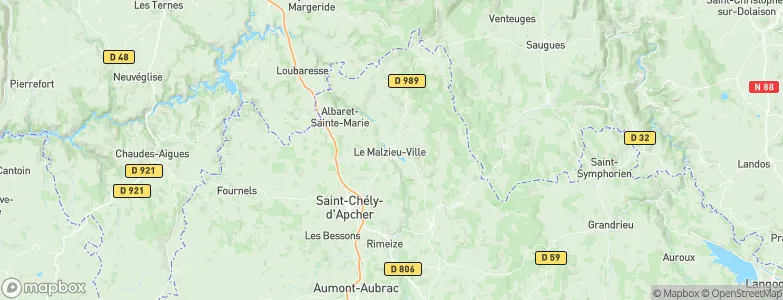 Le Malzieu-Ville, France Map