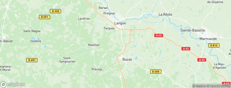Le Nizan, France Map