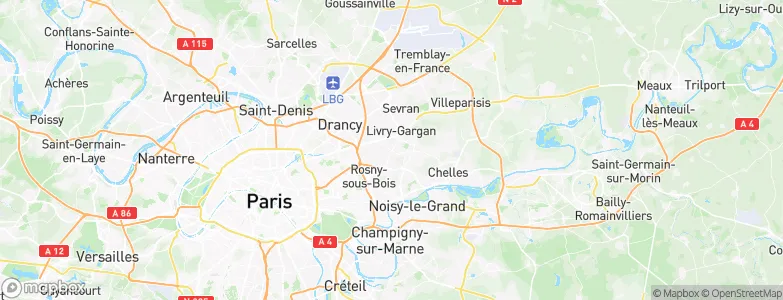 Le Raincy, France Map