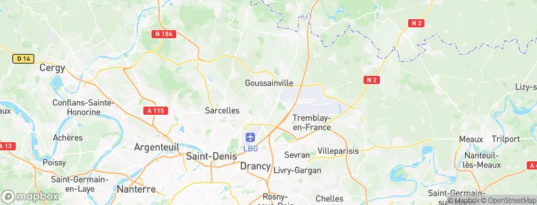 Le Thillay, France Map