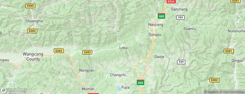 Leba, China Map