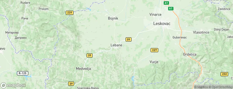 Lebane, Serbia Map