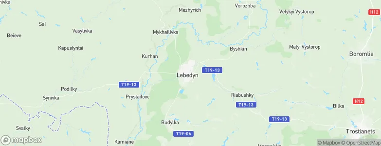 Lebedyn, Ukraine Map