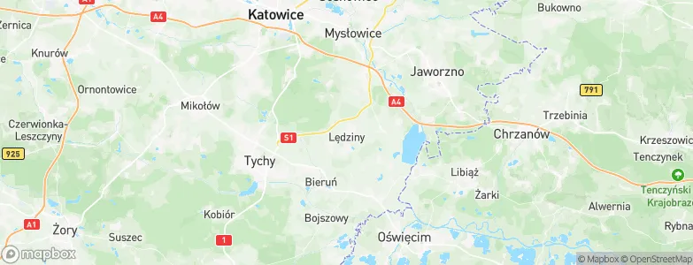 Lędziny, Poland Map