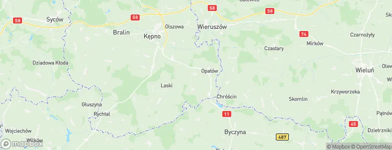 Łęka Opatowska, Poland Map