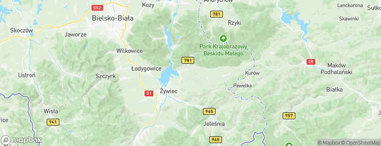 Łękawica, Poland Map