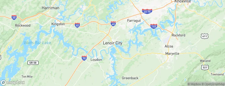 Lenoir City, United States Map