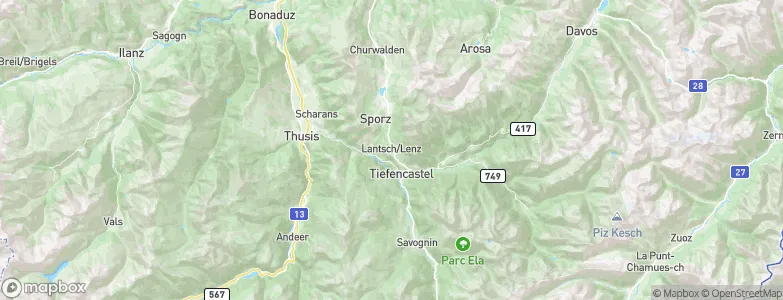 Lenz, Switzerland Map
