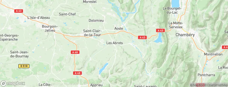 Les Abrets, France Map