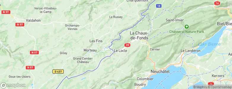 Les Brenets, Switzerland Map
