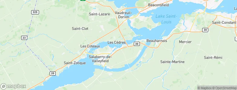 Les Cèdres, Canada Map
