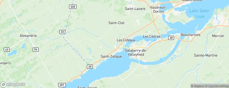 Les Coteaux, Canada Map