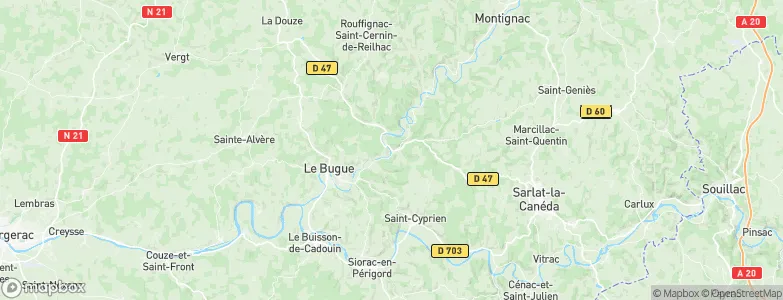 Les Eyzies, France Map