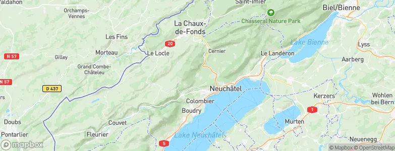 Les Geneveys-sur-Coffrane, Switzerland Map